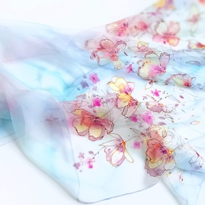 Szivárvány tiszta selyem sál - ruha & divat - sál, sapka, kendő - sál - Meska.hu