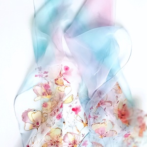 Szivárvány tiszta selyem sál - ruha & divat - sál, sapka, kendő - sál - Meska.hu