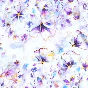 Elvarázsolt kert extra nagy hernyóselyem stóla, Ruha & Divat, Sál, Sapka, Kendő, Stóla, Selyemfestés, MESKA