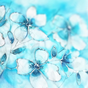 Ezüstvarázs tiszta selyem sál, Ruha & Divat, Sál, Sapka, Kendő, Sál, Selyemfestés, MESKA