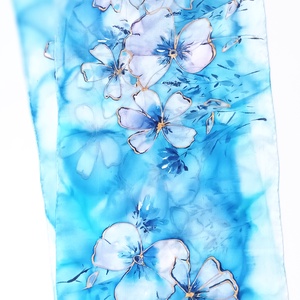 Tihanyi virágzás tiszta selyem sál - ruha & divat - sál, sapka, kendő - sál - Meska.hu