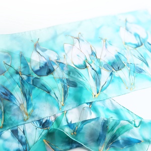 Akvarella tiszta selyem sál - ruha & divat - sál, sapka, kendő - sál - Meska.hu