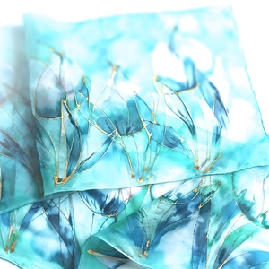 Akvarella tiszta selyem sál - ruha & divat - sál, sapka, kendő - sál - Meska.hu