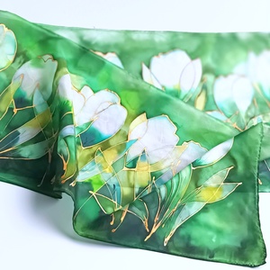 Liliomvarázslat tiszta selyem sál - ruha & divat - sál, sapka, kendő - sál - Meska.hu