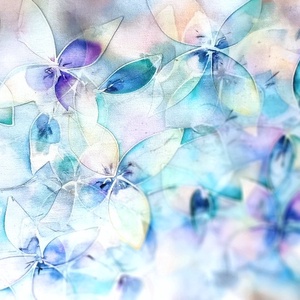 Hajnali hortenziák tiszta selyem sál, Ruha & Divat, Sál, Sapka, Kendő, Sál, Selyemfestés, MESKA