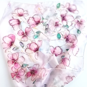 Tündérkert tiszta selyem sál, Ruha & Divat, Sál, Sapka, Kendő, Sál, Selyemfestés, MESKA