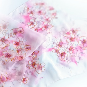 Sakura tiszta selyem sál - ruha & divat - sál, sapka, kendő - sál - Meska.hu