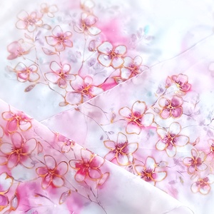 Sakura tiszta selyem sál, Ruha & Divat, Sál, Sapka, Kendő, Sál, Selyemfestés, MESKA