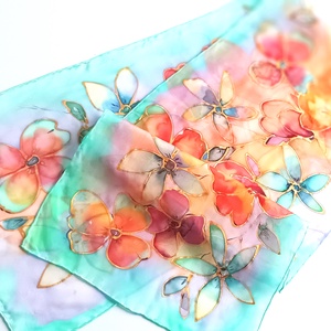 Paradicsomi naplemente tiszta selyem sál - Meska.hu