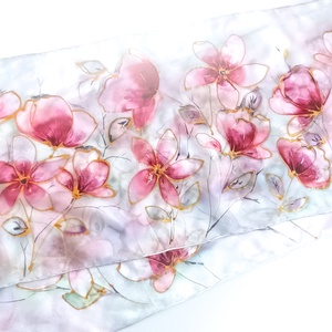 Szerelmes szirmok tiszta selyem sál - ruha & divat - sál, sapka, kendő - sál - Meska.hu