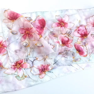 Szerelmes szirmok tiszta selyem sál - ruha & divat - sál, sapka, kendő - sál - Meska.hu