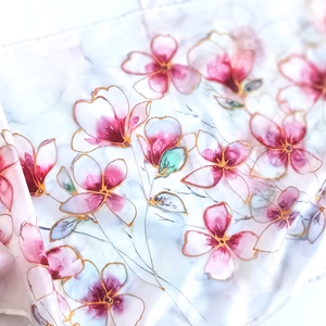 Romantikus kert tiszta selyem sál - ruha & divat - sál, sapka, kendő - sál - Meska.hu