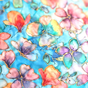 Trópusi fények tiszta selyem kendő, Ruha & Divat, Sál, Sapka, Kendő, Sál, Selyemfestés, MESKA