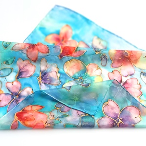 Trópusi fények tiszta selyem kendő - ruha & divat - sál, sapka, kendő - sál - Meska.hu