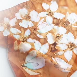 Karamell tiszta selyem kendő - ruha & divat - sál, sapka, kendő - sál - Meska.hu