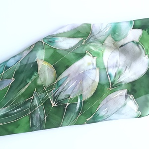 Liliomok nyílása selyem kendő - ruha & divat - sál, sapka, kendő - sál - Meska.hu