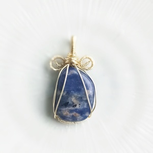 Lapis lazuli valódi ásvány medál, Ékszer, Nyaklánc, Medálos nyaklánc, Ékszerkészítés, MESKA