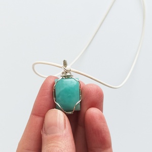 Larimár természetes ásvány nyaklánc - ékszer - nyaklánc - medálos nyaklánc - Meska.hu