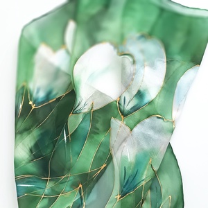 Fehér liliomok selyem kendő - ruha & divat - sál, sapka, kendő - sál - Meska.hu