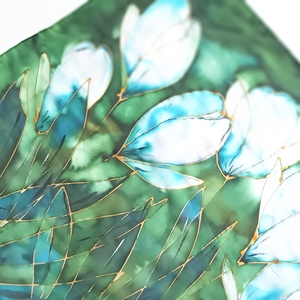 Liliomkert selyem kendő - ruha & divat - sál, sapka, kendő - sál - Meska.hu