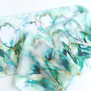 Üde liliomok tiszta selyem sál, Ruha & Divat, Sál, Sapka, Kendő, Sál, Selyemfestés, MESKA