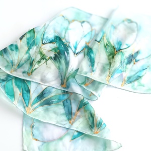 Üde liliomok tiszta selyem sál - ruha & divat - sál, sapka, kendő - sál - Meska.hu