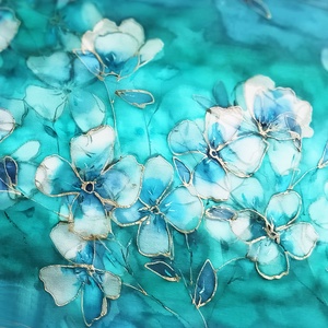 Orchideák varázsa tiszta selyem sál - Meska.hu