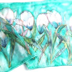 Liliomkert tiszta selyem stóla - ruha & divat - sál, sapka, kendő - stóla - Meska.hu