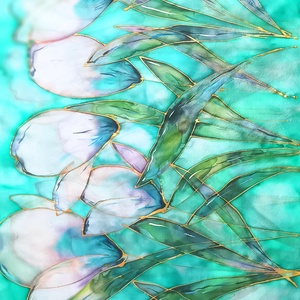 Liliomkert tiszta selyem stóla - ruha & divat - sál, sapka, kendő - stóla - Meska.hu