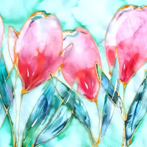 Trópusi álom tiszta selyem sál, Ruha & Divat, Sál, Sapka, Kendő, Sál, Selyemfestés, MESKA