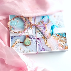 Díszdobozos ásványékszer szett, Otthon & Életmód, Dekoráció, Asztal és polc dekoráció, Díszdoboz, Selyemfestés, Ékszerkészítés, MESKA