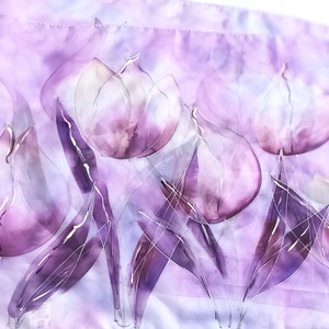 Ametiszt tulipánok tiszta selyem sál - ruha & divat - sál, sapka, kendő - sál - Meska.hu