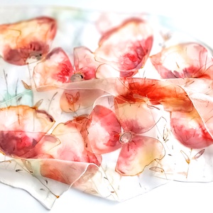 Pipacsok tánca tiszta selyem sál - Meska.hu