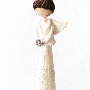 Angyal dísztárgy rózsával - otthon & életmód - dekoráció - dísztárgy - Meska.hu