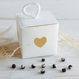 Vendég ajándék szívmag papírdobozban, DIY (Csináld magad), Egységcsomag, Papírművészet, MESKA
