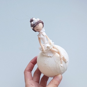 Balerina hógolyón - karácsony - karácsonyi lakásdekoráció - karácsonyfadíszek - Meska.hu