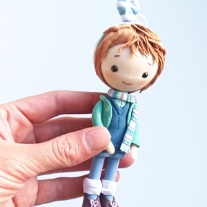 Kisfiú dísz (felakasztható) - karácsony - karácsonyi lakásdekoráció - karácsonyfadíszek - Meska.hu