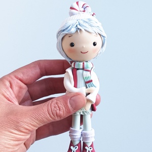 Kisfiú dísz (felakasztható): kék hajú - karácsony - karácsonyi lakásdekoráció - karácsonyfadíszek - Meska.hu