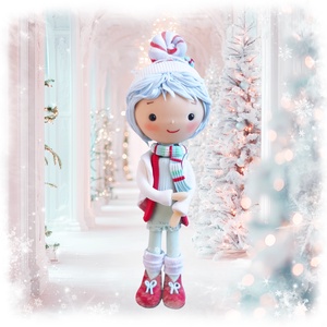 Kisfiú dísz (felakasztható): kék hajú, Karácsony, Karácsonyi lakásdekoráció, Karácsonyfadíszek, , MESKA