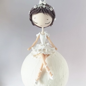 Balerina hógolyón - karácsony - karácsonyi lakásdekoráció - karácsonyfadíszek - Meska.hu