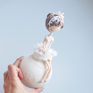 Balerina hógolyón - karácsony - karácsonyi lakásdekoráció - karácsonyfadíszek - Meska.hu