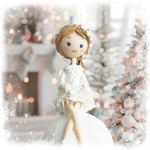 Jéghercegnő hógolyón - karácsony - karácsonyi lakásdekoráció - karácsonyfadíszek - Meska.hu