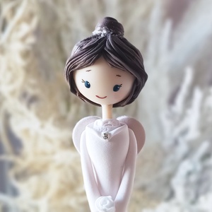 Angyal rózsával, Otthon & Életmód, Dekoráció, Dísztárgy, Baba-és bábkészítés, Gyurma, MESKA