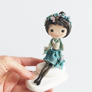 Kislány kavicson - otthon & életmód - dekoráció - dísztárgy - Meska.hu