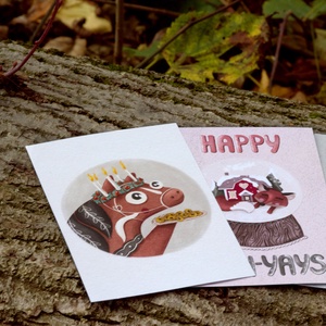 Karácsonyi képeslap - Hógömb rókával, kedves magyar szöveggel a hátulján - karácsony - karácsonyi ajándékozás - karácsonyi képeslap, üdvözlőlap, ajándékkísérő - Meska.hu