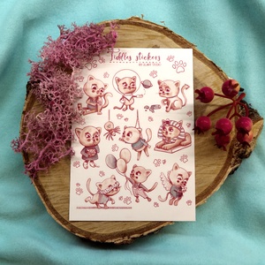 Tiddles cica matrica, matricaív (9 db/ív), Otthon & Életmód, Papír, írószer, Matrica, matrica csomag, Fotó, grafika, rajz, illusztráció, MESKA