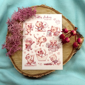 Tiddles cica matrica, matricaív (9 db/ív), Otthon & Életmód, Papír, írószer, Matrica, matrica csomag, Fotó, grafika, rajz, illusztráció, MESKA