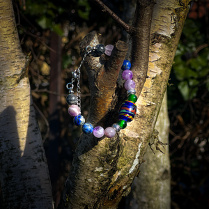 NORRSKEN - Replika viking üveggyöngy karkötő ásványokkal (történelmi ihletésű) - Meska.hu