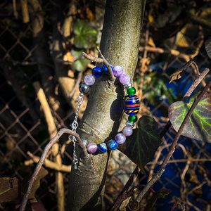 NORRSKEN - Replika viking üveggyöngy karkötő ásványokkal (történelmi ihletésű) - ékszer - karkötő - gyöngyös karkötő - Meska.hu