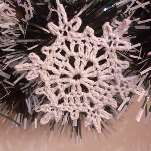 Horgolt hópihe (10 db), Karácsony, Karácsonyi lakásdekoráció, Karácsonyfadíszek, Horgolás, MESKA